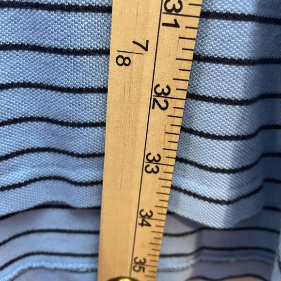 Polo Jeans Co Ralph Lauren Shirt Mens 3X Tall Blue Striped Pique Flag Logo - Picture 8 of 11
